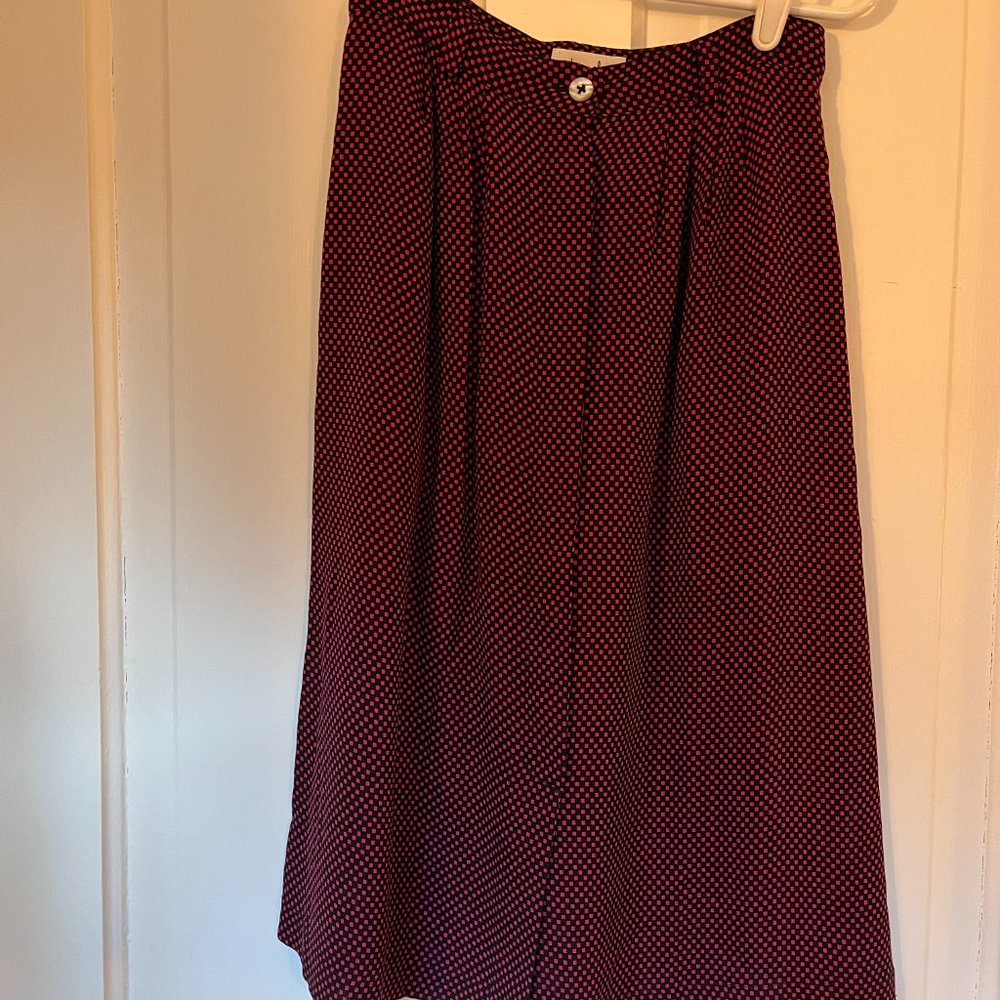 Slightly Sheer Red & Black Knee-length Steven Alan Skirt